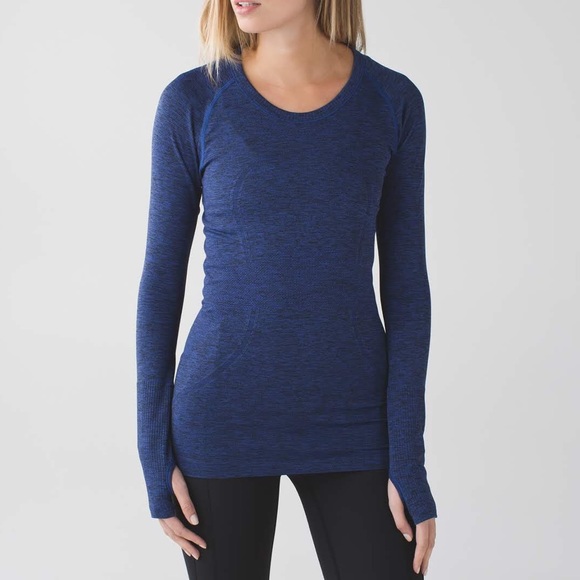 lululemon athletica Tops - Heathered Sapphire Blue Swiftly Long Sleeve